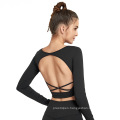 Sexy Backless Yoga Shirts Open Back